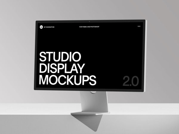 Free Studio Display Mockup (PSD & Figma)