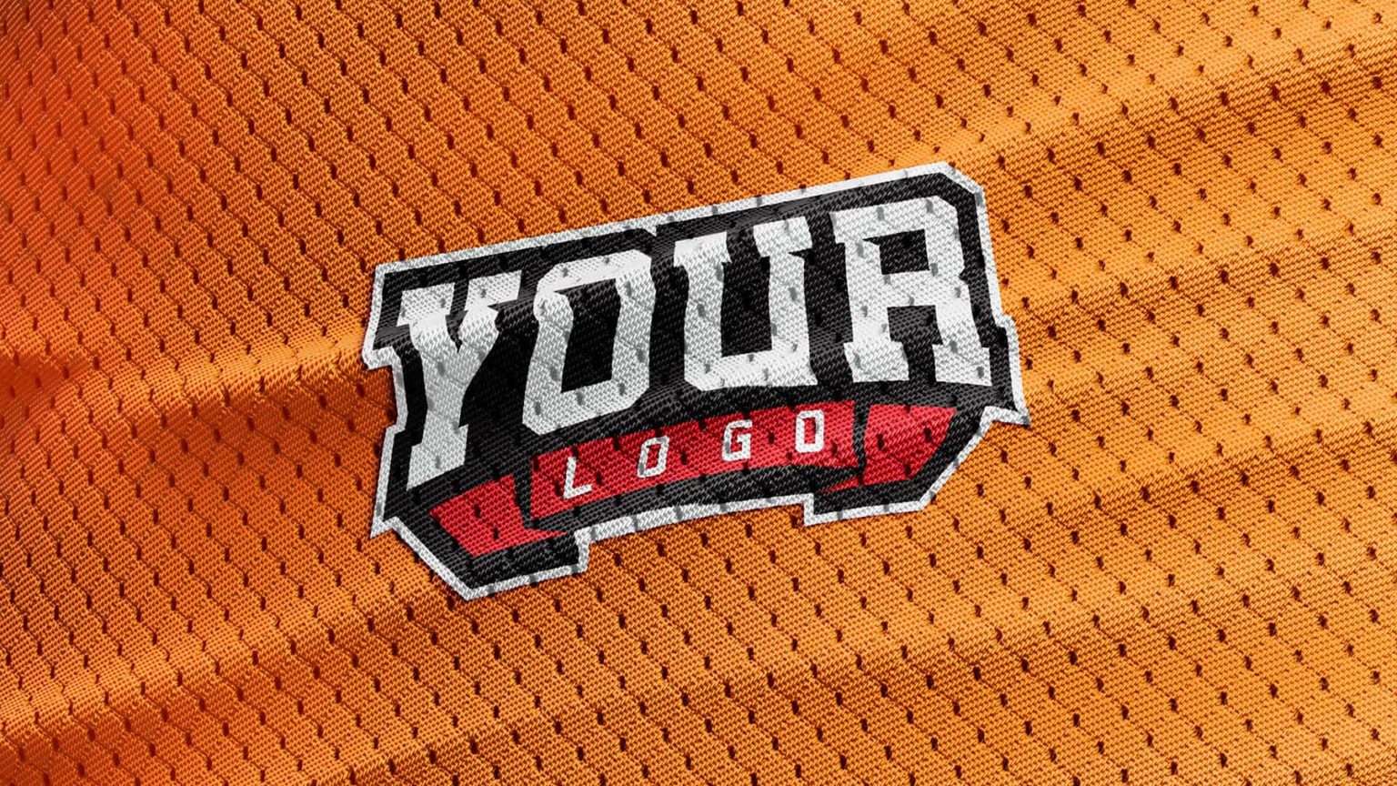 Sports Jersey Fabric Texture Logo Mockup 