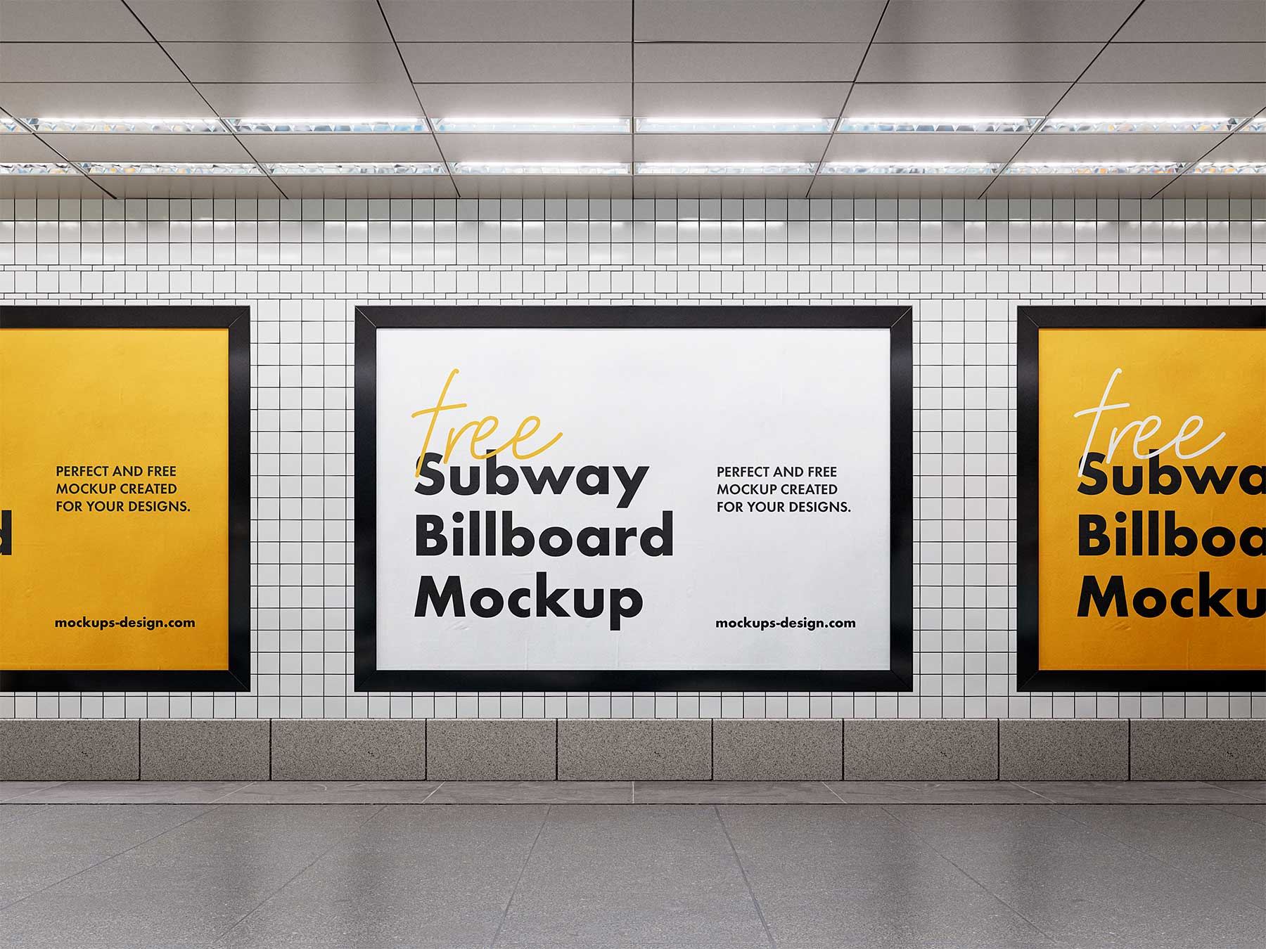 Subway Billboard Free Mockups