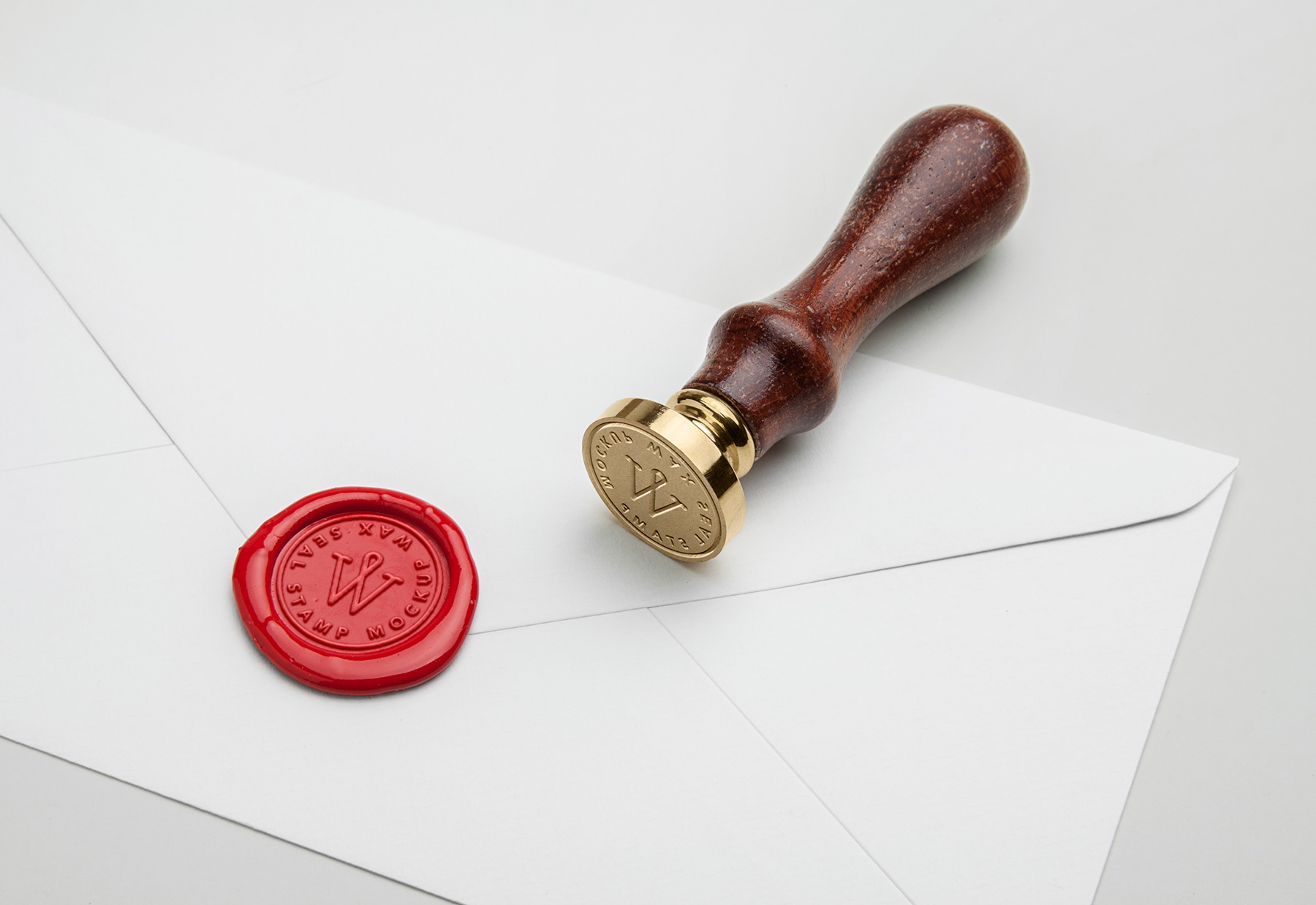 Wax Seal Stamp Logo Mockup