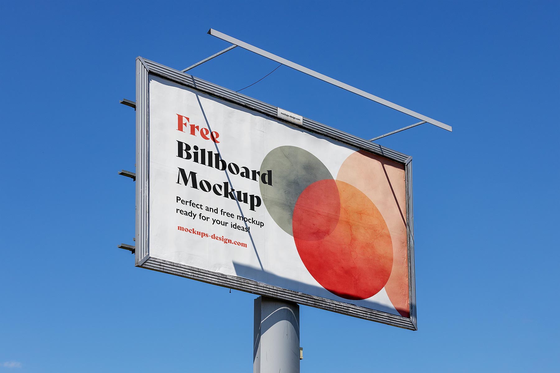 Billboard Mockup Against Blue Sky Background