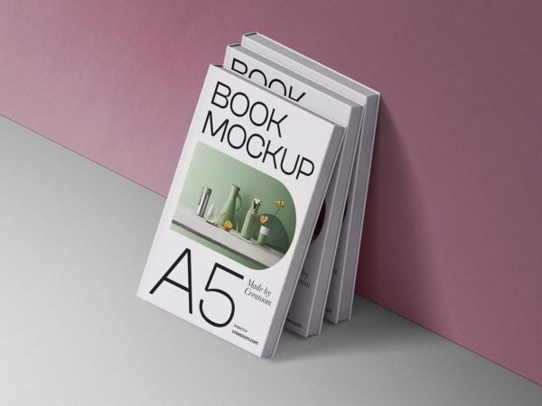 Free Isometric Hard Cover Book Mockups