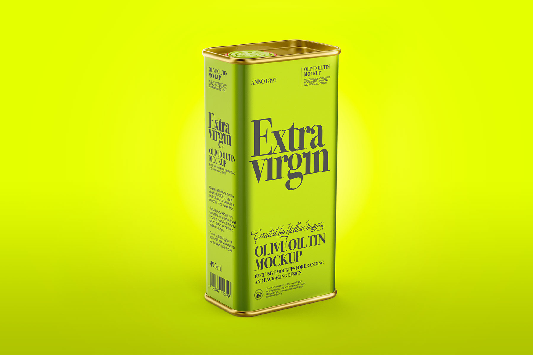 Free Olive Oil Tin Can Mockup