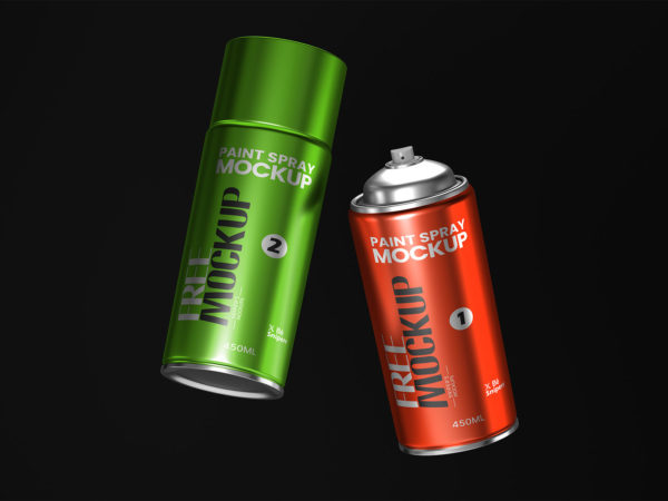 Free Paint Spray Can Mockups