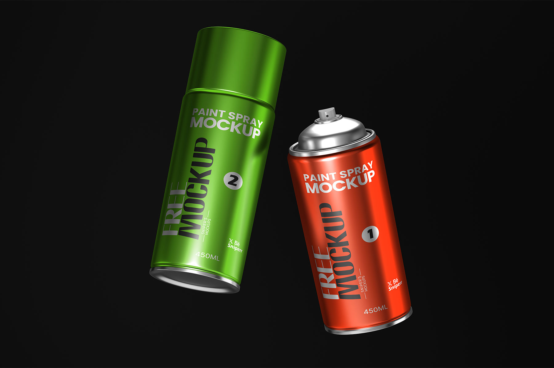 Free Paint Spray Can Mockups