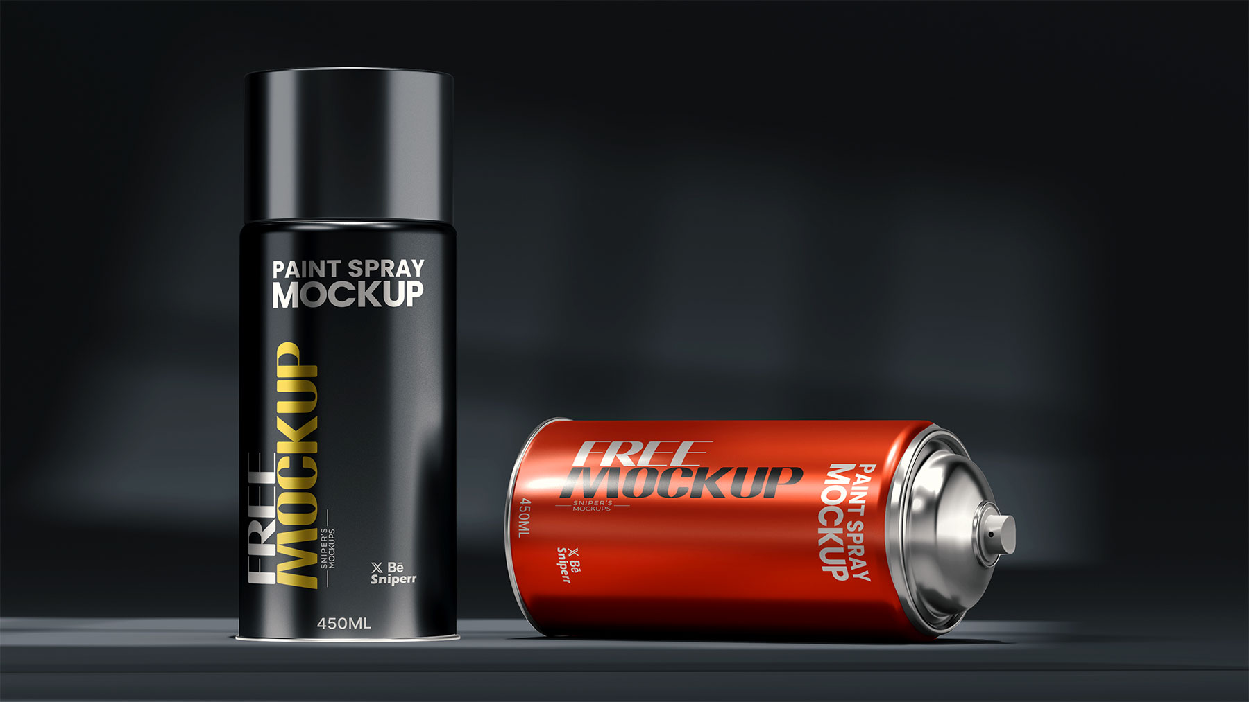 Free Paint Spray Can Mockups