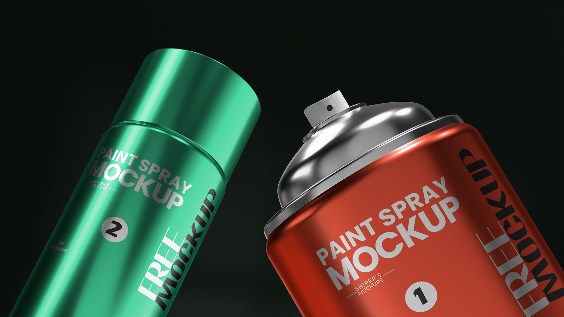 Free Paint Spray Can Mockups