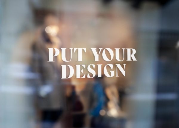 Free Window Signage Mockup | The Free Mockup