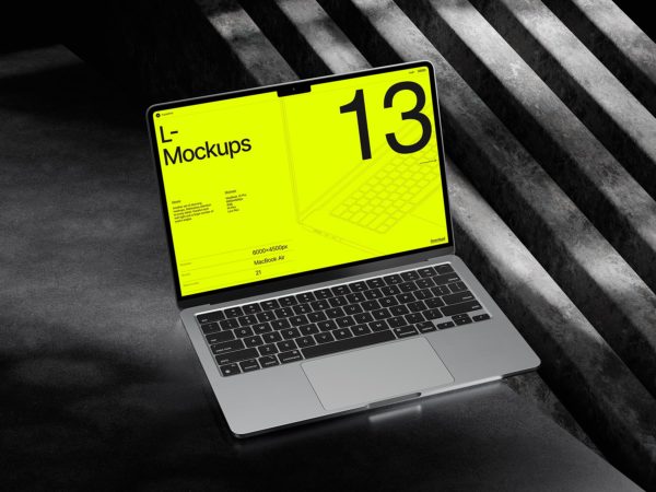 MacBook Air Free Mockup App Screen Design