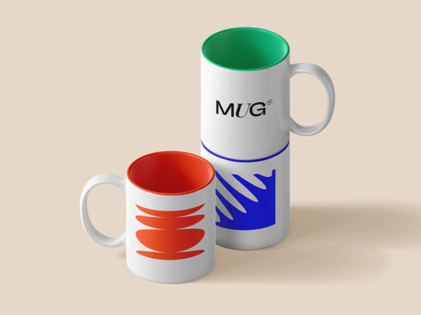 Mug Free PSD Mockups Isometric Scene