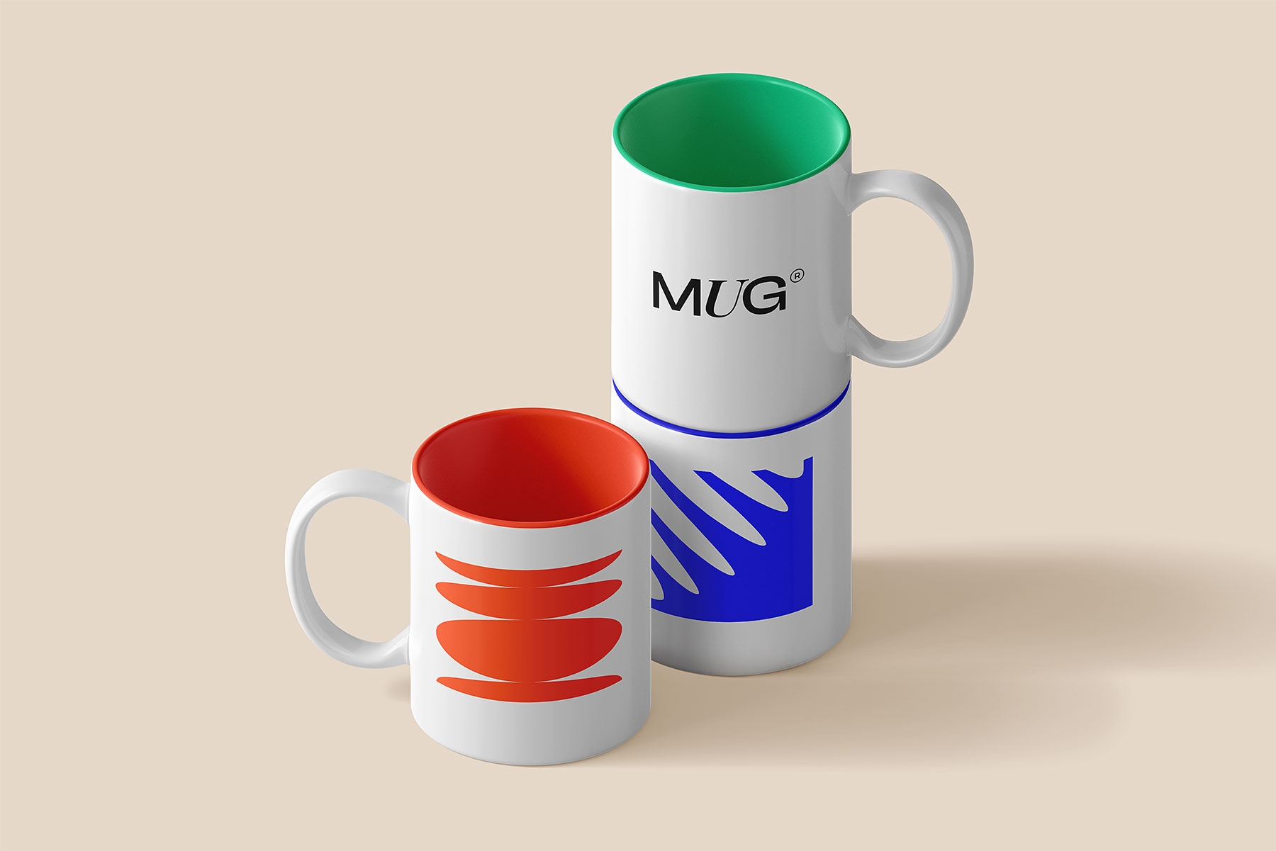 Mug Free PSD Mockups Isometric Scene