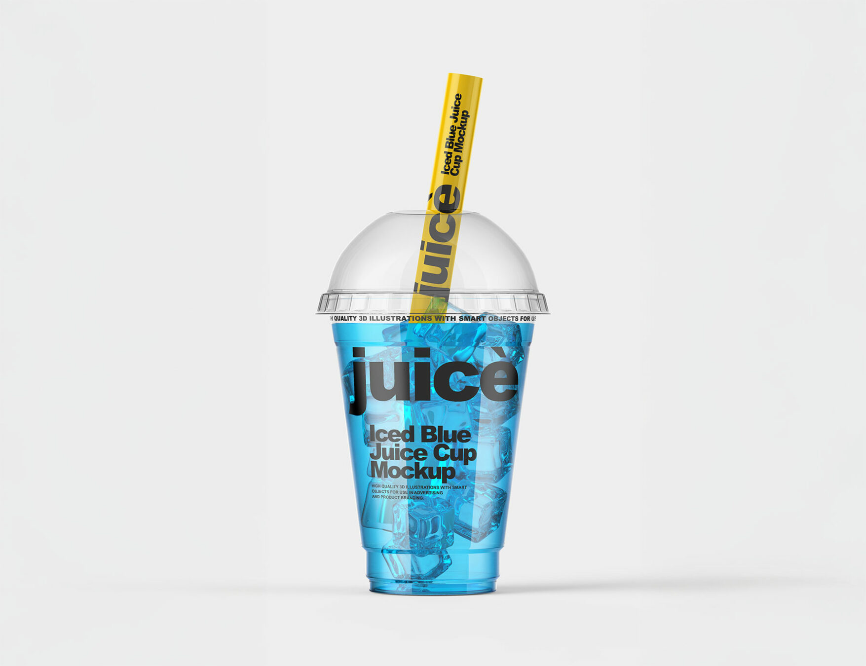 Iced Juice Clear Plastic Cup Mockup