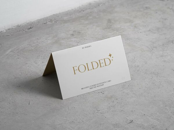 Folded Invitation Card Mockup