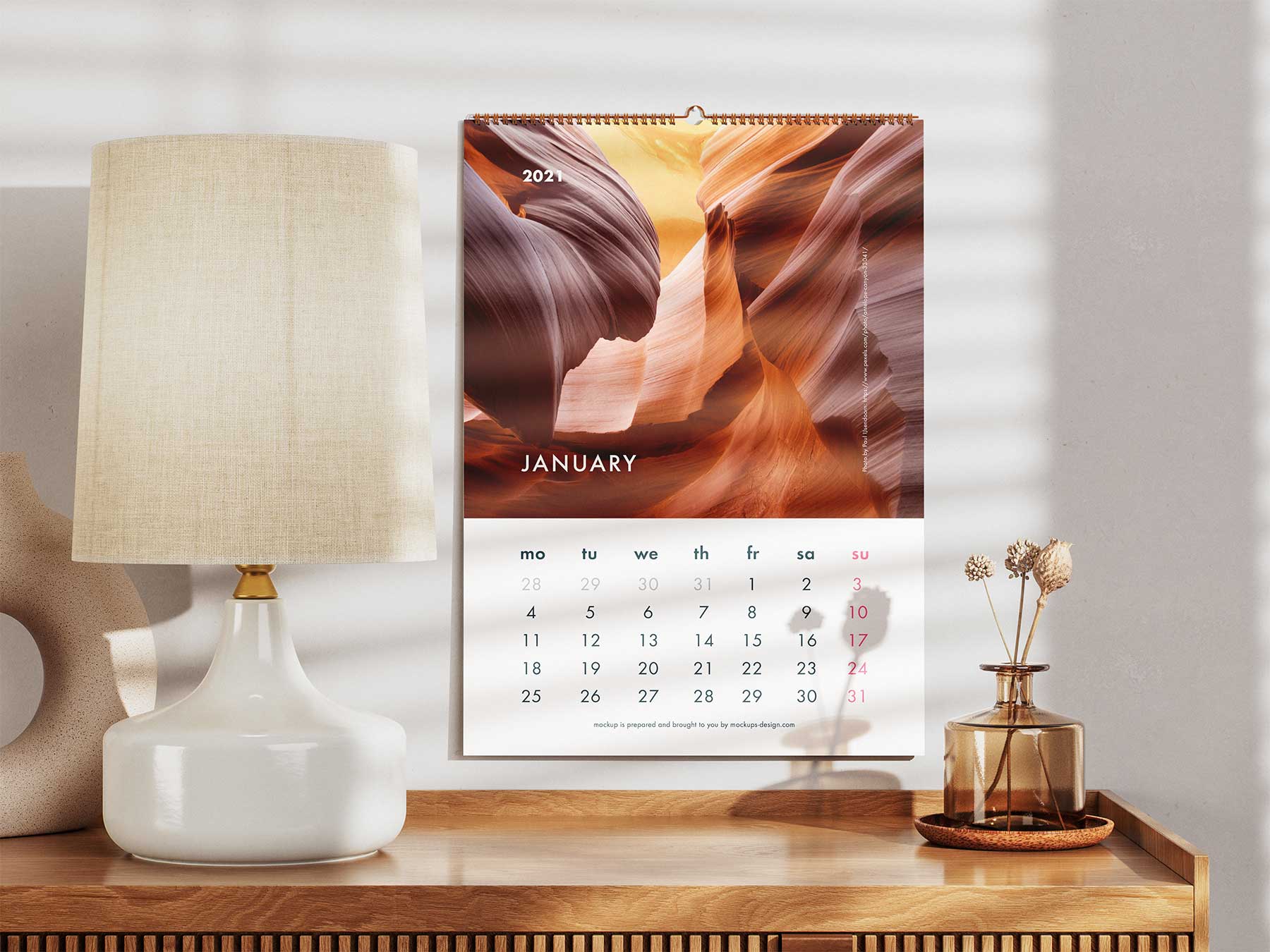 Wall Calendar Free Mockup