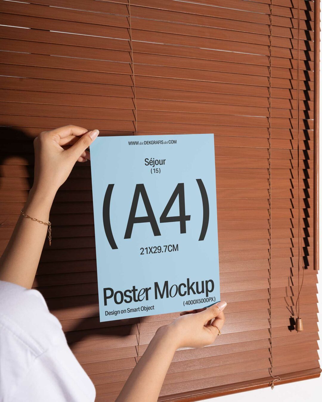 Hands Holding A4 Paper Poster Mockup