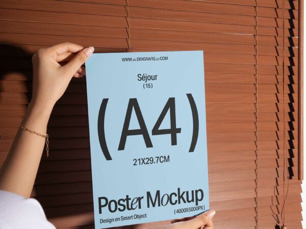 Hands Holding A4 Paper Poster Mockup