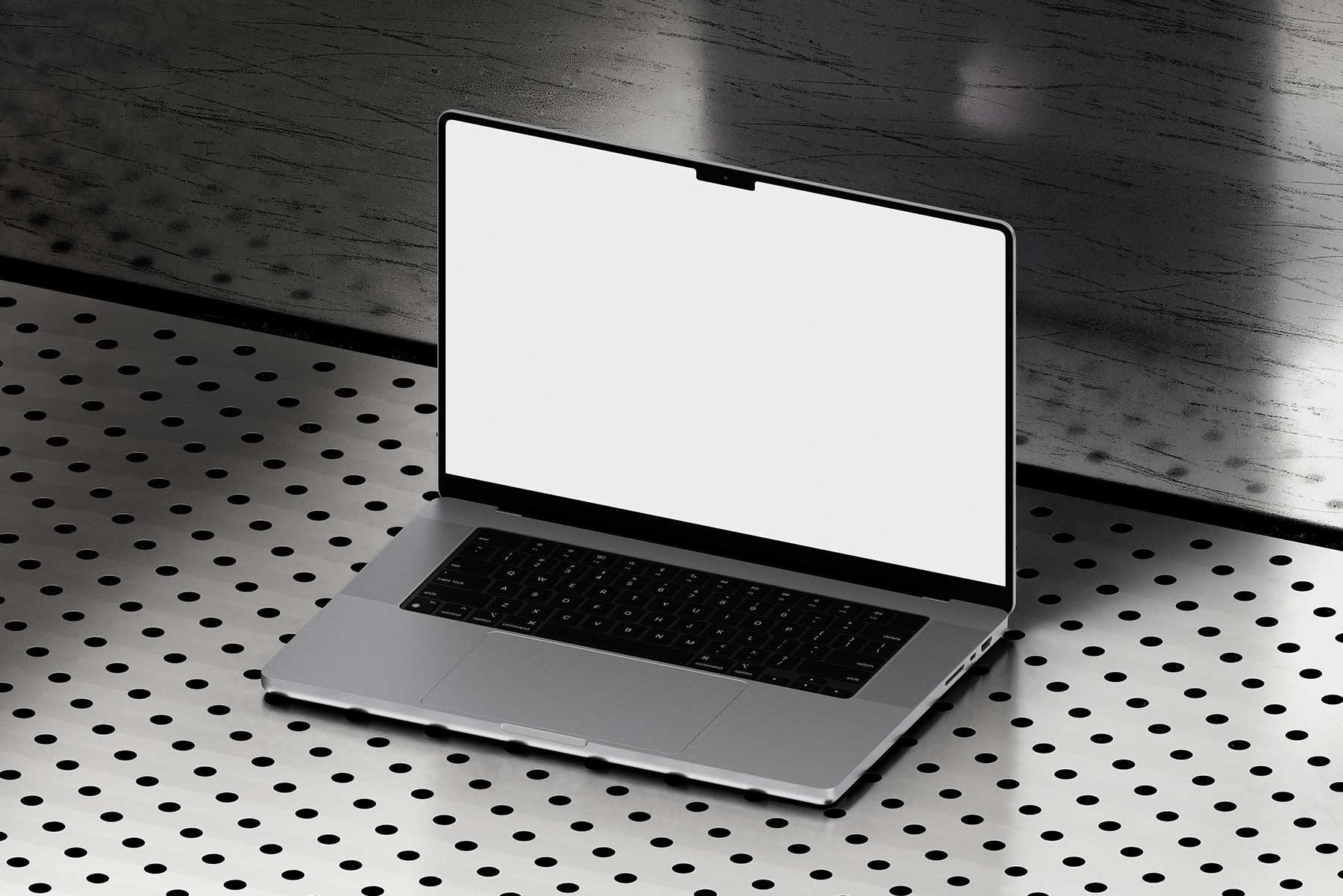 MacBook 16 Pro Laptop Mockup Isometric Scene