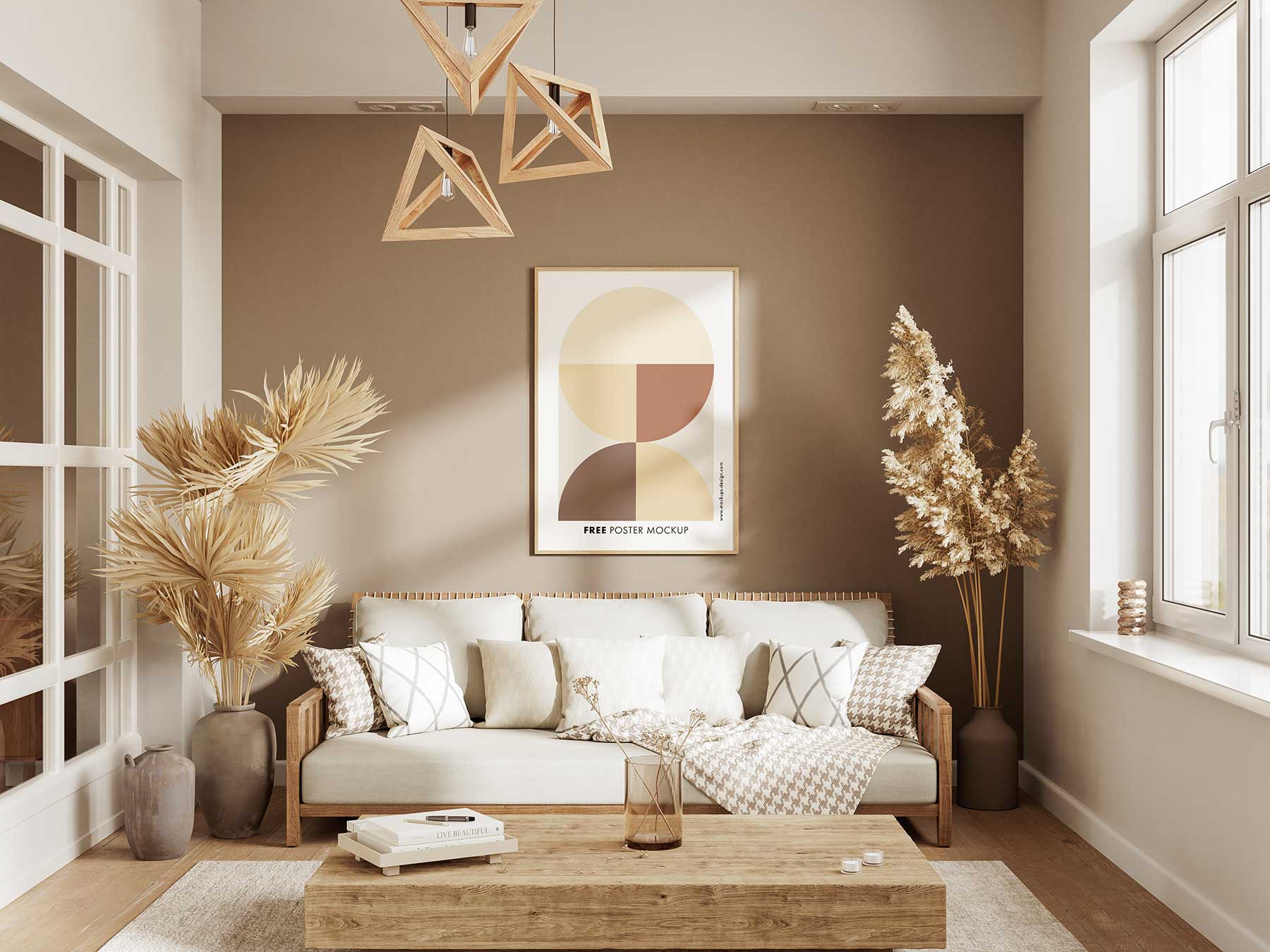 Poster Free Mockups in Cozy Living Room