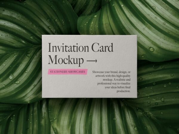 Stationery Invitation Card Mock-Up (Free PSD)